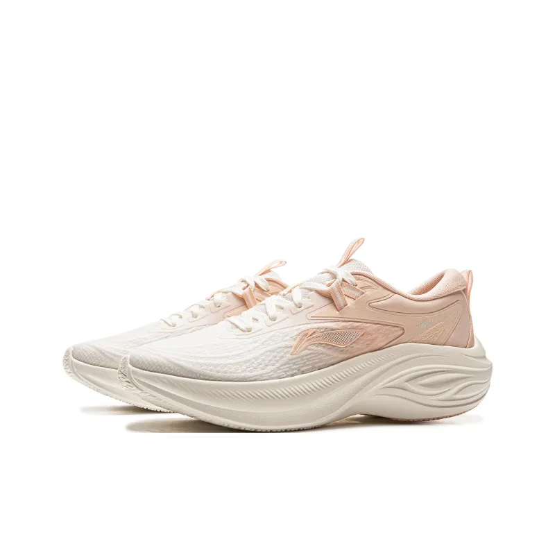 LiNing Support Cushioning Slip-Resistant Abrasion-Resistant Lightweight Low-Top Running Shoes Women's White Orange-2
