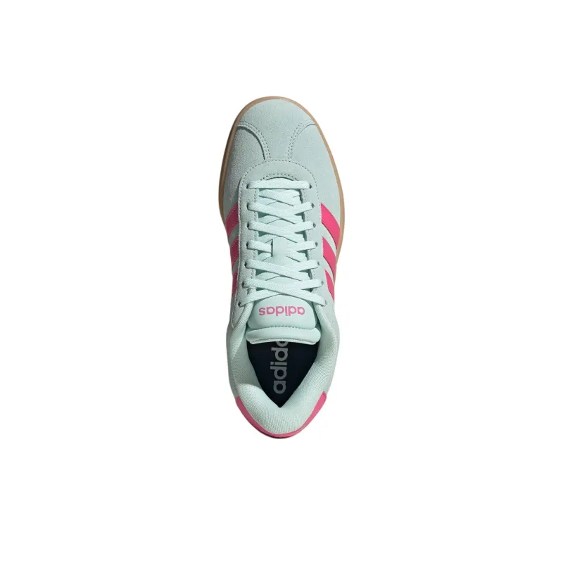 Adidas Vl Court Anti Slip Wear Resistant Low Top Skateboard Shoes Women's Cyan Pink-4