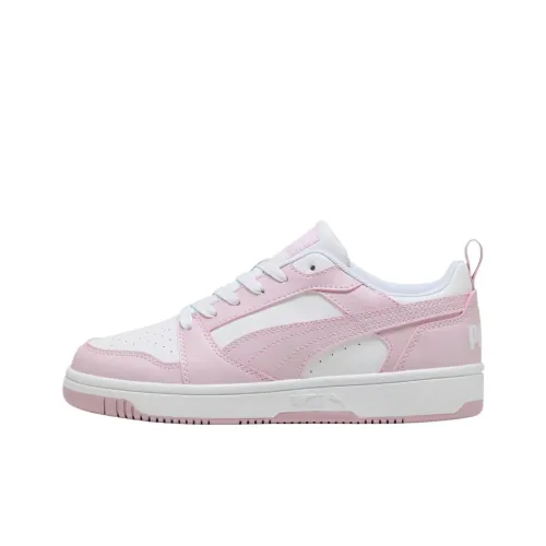 PUMA Rebound V6 Slip Resistant Low Top Skateboard Shoes Women's Tan White Ross Mountain