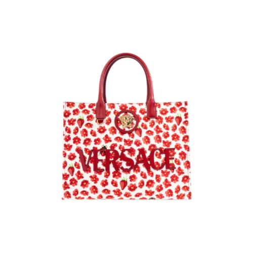FANSIZHE Fabric Tote Bag Shopping Bag Handbag Women's Red & White