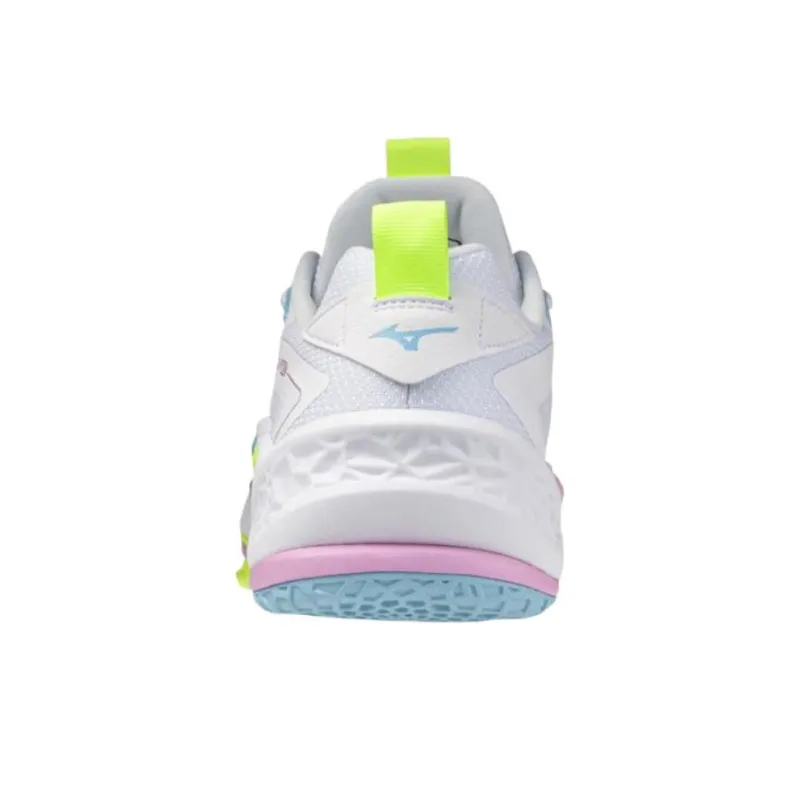 Mizuno Wave Stealth Slip-Resistant Soccer Shoes Unisex White Lime Gray-3