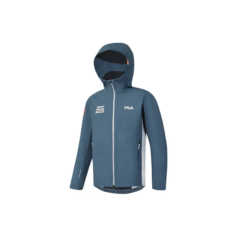 FILA CYCLING Waterproof And Windproof To Keep Warm Windbreaker Jacket Men's Reef Blue-0