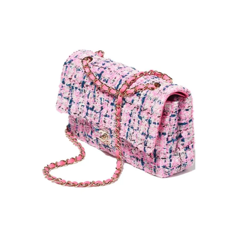 CHANEL Classic Flap CF Tweed Crossbody Bag, Shoulder Bag Trumpets Women's Multicolor-1