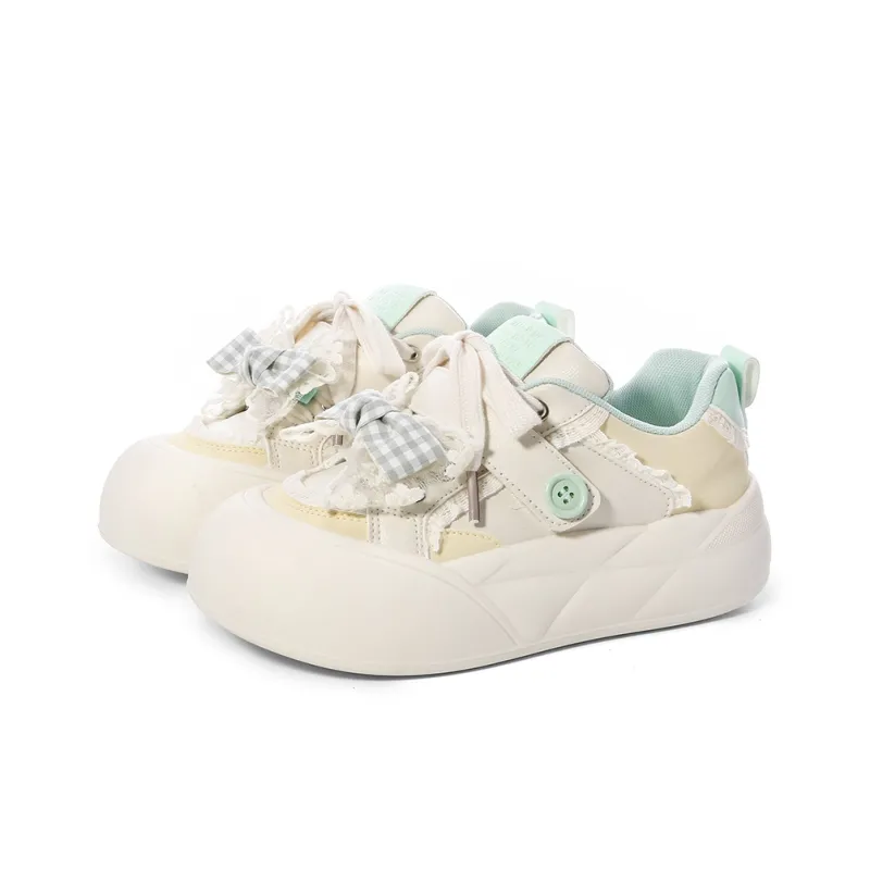 Lovely You Wear-resistant And Lightweight Low-Top Skateboard Shoes Women's Yellow Green-14