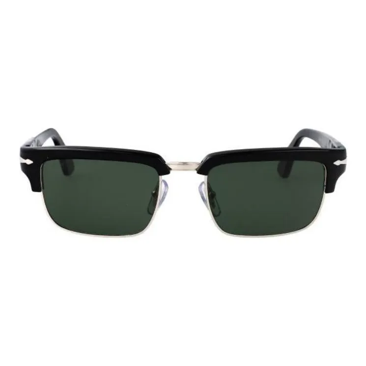 PERSOL Acetate Square Sunglasses Unisex Black-1