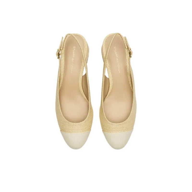 Stuart Weitzman/SW Gabby Chunky Heel High Heels 4.5cm Women's Beige-3
