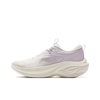 LiNing Ride Waves Cushioned Anti Slip And Wear Resistant Lightweight Low Top Running Shoes Women's White Purple