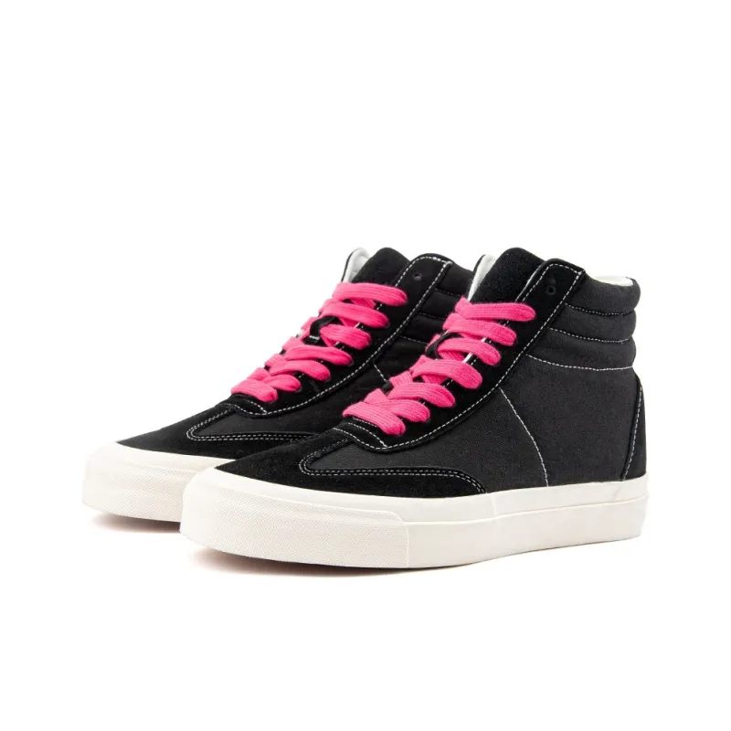 WANSWER Cushioned Wear-Resistant Breathable High-Top Skateboard Shoes Unisex Black Pink-2