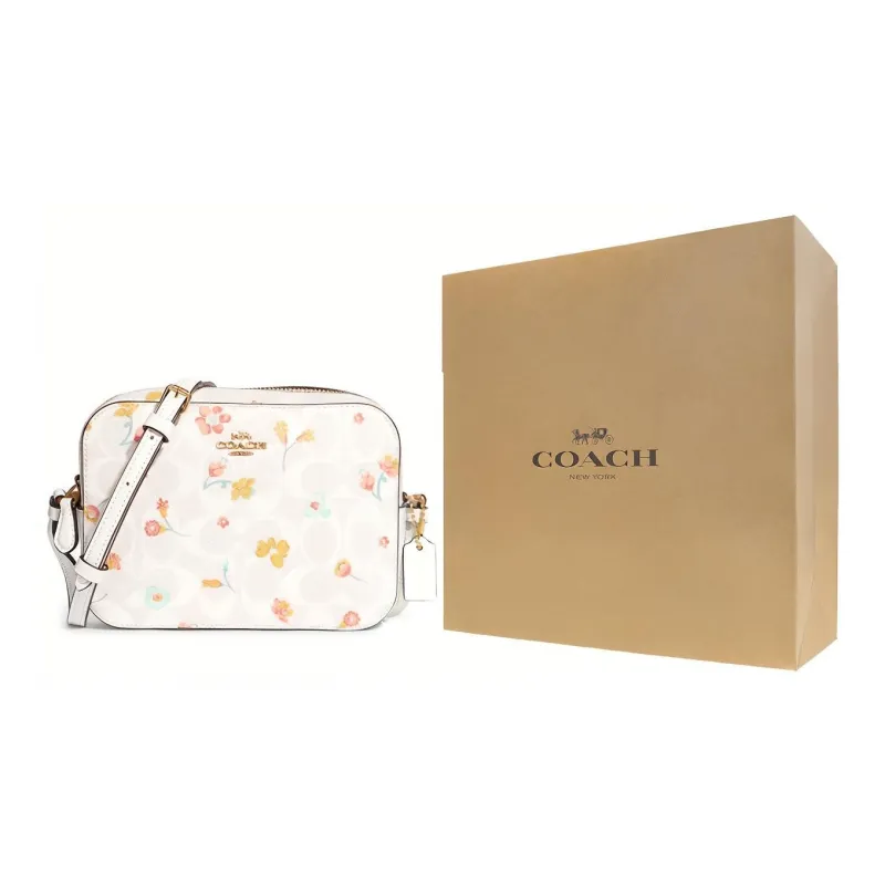 COACH Camera Leather Crossbody Bag, Camera Bag Trumpets Women's White-5