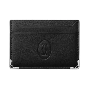 CARTIER Must De Cartier Calfskin Card Holder Women's Black