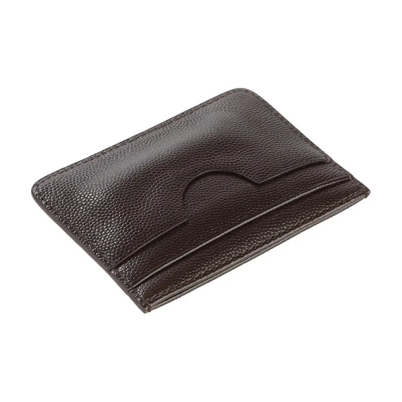 AMIPARIS Cow Leather Business Card Holder Card Case Men's Brown-3