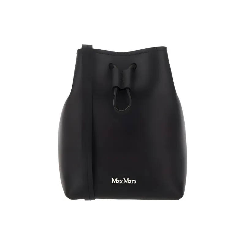 MaxMara Leather Bucket Bags Shoulder Bags Women's Black-0