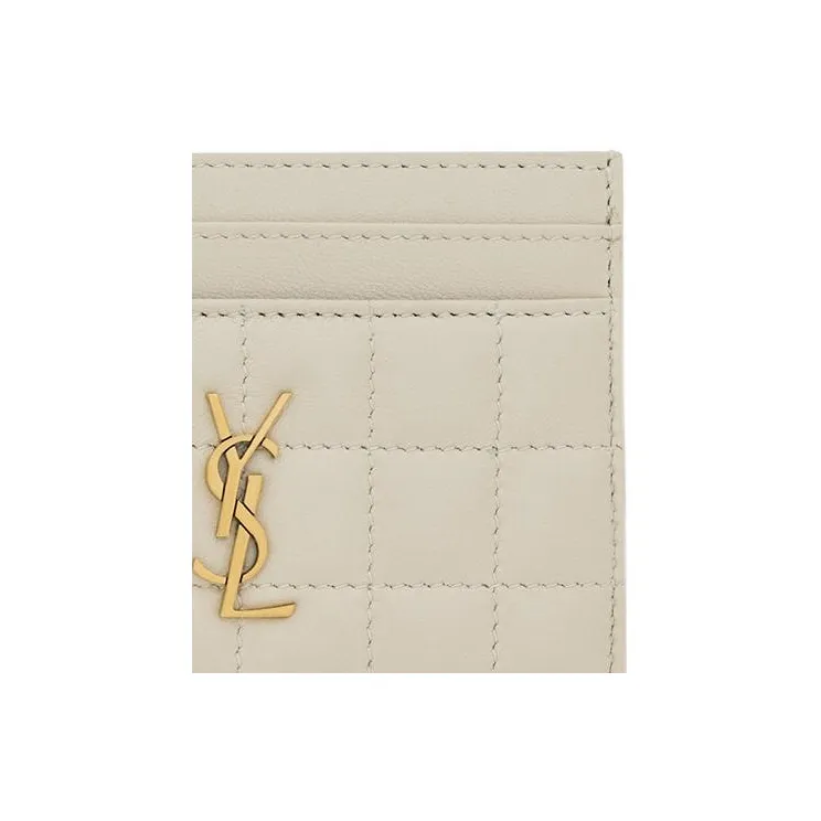 SAINT LAURENT Sheepskin Card Holder Regular Women's White-4
