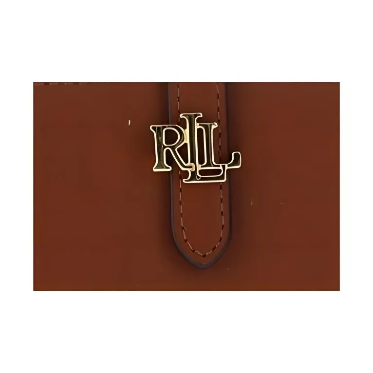 Ralph Lauren Leather Wallet Medium Size Women's Gold Brown-3
