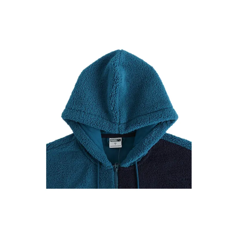PUMA Retro Block Sherpa Coat Men's Digital Blue-3
