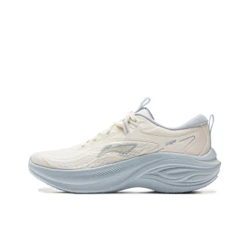 LiNing Breathable Lightweight And Wear Resistant Low Top Casual Sprint Running Shoes Women's White Blue