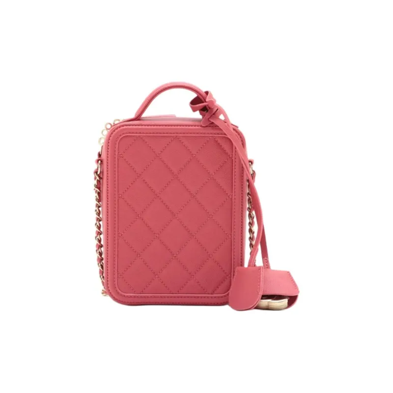 CHANEL Litchi Grain Calfskin Camera Bag, Shoulder Bag, Crossbody Bag Women's Pink-1