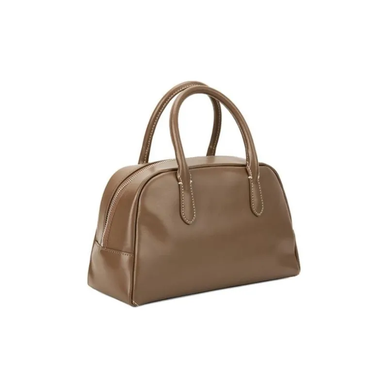 NOTHING WRITTEN Cow Leather Boston Bag Handbags Small Size Women's Brown-1