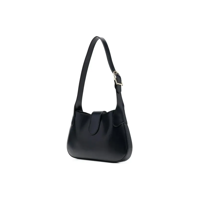 Sandro Cow Leather Shoulder Bag Small Size Women's Black-2