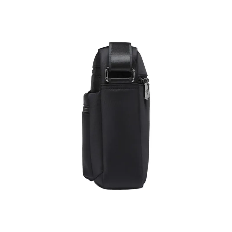 SEPTWOLVES Fabric Wide Shoulder Strap Men's Portable Crossbody Bag Men's Black-4