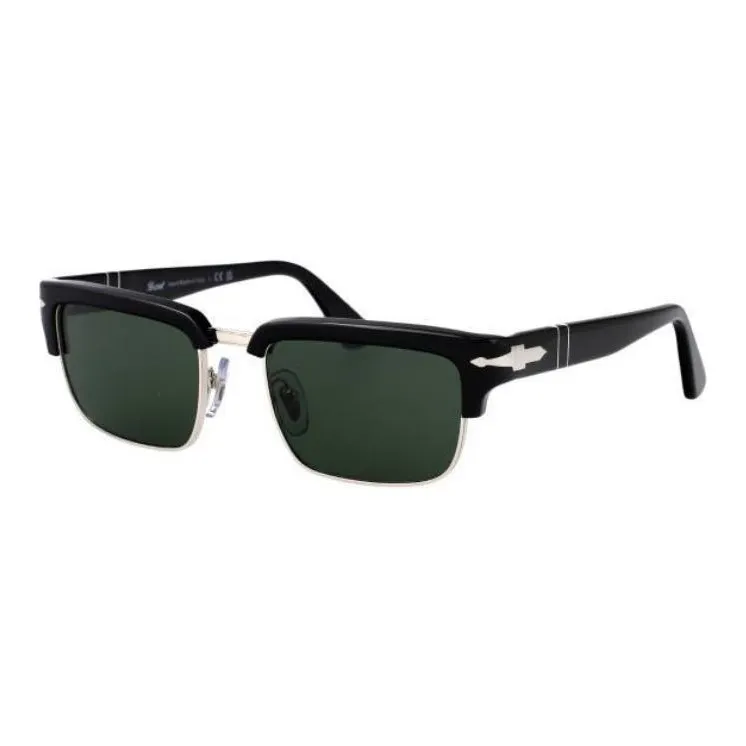PERSOL Acetate Square Sunglasses Unisex Black-0