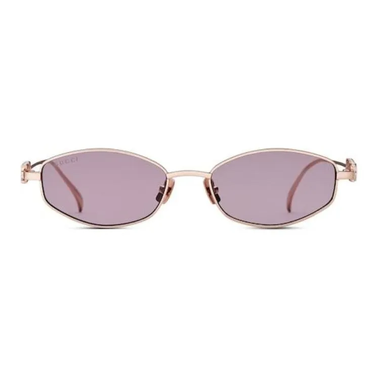 GUCCI Metal Oval Sunglasses Women's Rose Gold-1