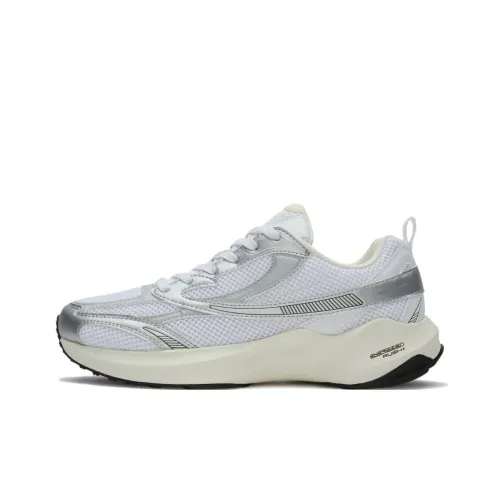 FILA Float E3 2.0 MS Anti Slip Wear Resistant Low Top Running Shoes Unisex White Silver