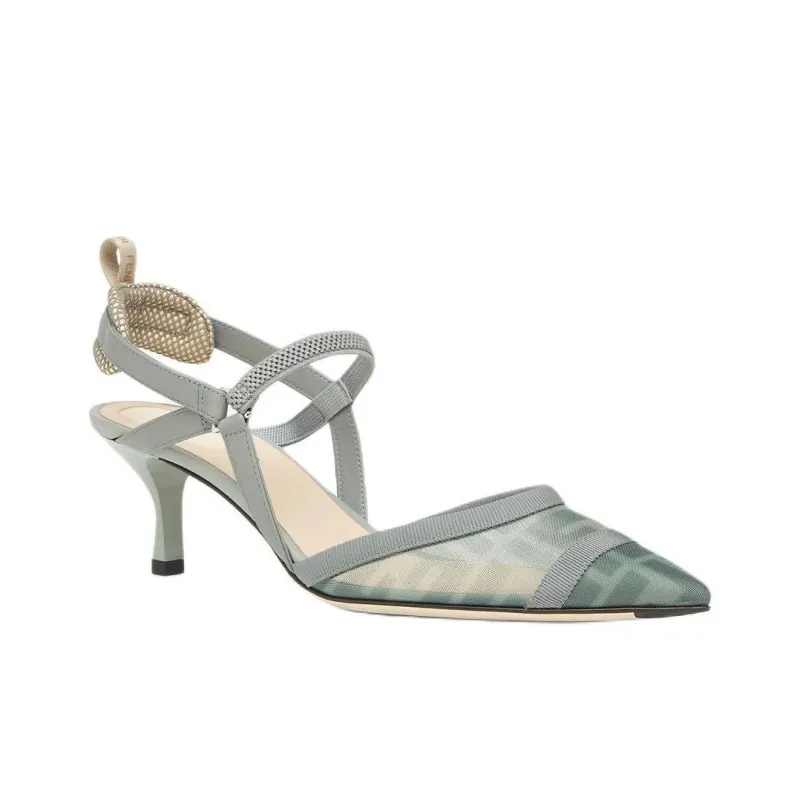 FENDI Colibrì Lite Slim Heel High Heels 5.5cm Women's Green-2