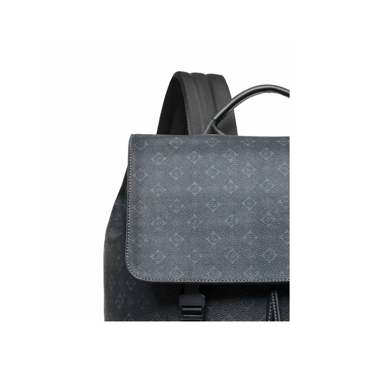 SEPTWOLVES Cow Leather Backpack Men's Black-4