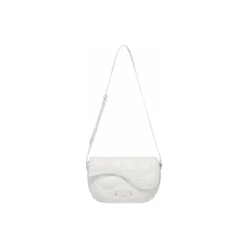 LI NING 1990 Classic Collection Cow Leather Shoulder Bag, Crossbody Bag Regular Women's Ecru