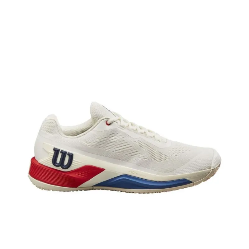 Wilson Rush Pro 4.0 Anti Slip Wear Resistant Low Top Tennis Shoes Men's White Red Blue-1