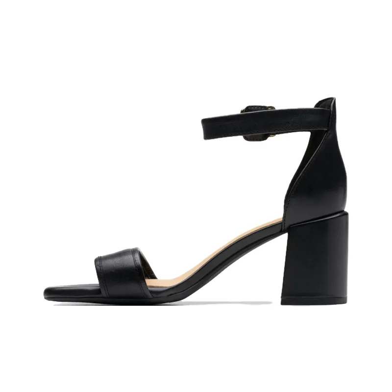 Clarks Ezoria Mae Strap Sandals 7cm Women's Black-1