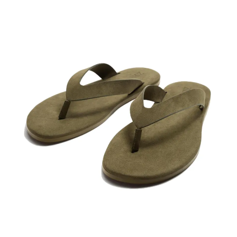 ZARA Abrasion-Resistant Flip Flops Men's Green-1