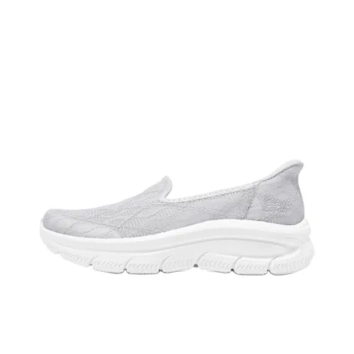 Skechers Slip Ins Anti-Slip Wear-Resistant Low-Top Casual Shoes Women's Light Gray