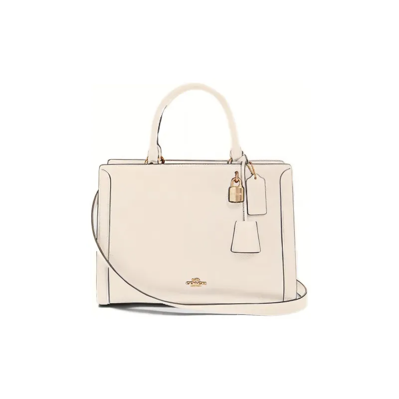 COACH Zoe Shoulder Bag Crossbody Bag Handbag Large Size Women's White-0