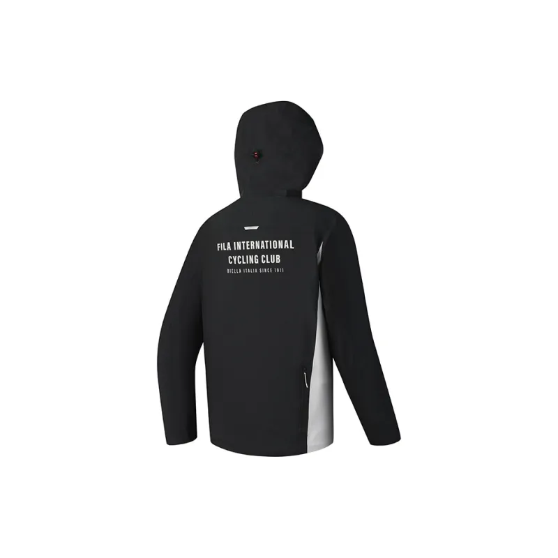 FILA CYCLING Outdoor Hiking Waterproof And Windproof Windbreaker Jacket Men's Pitch Black-1
