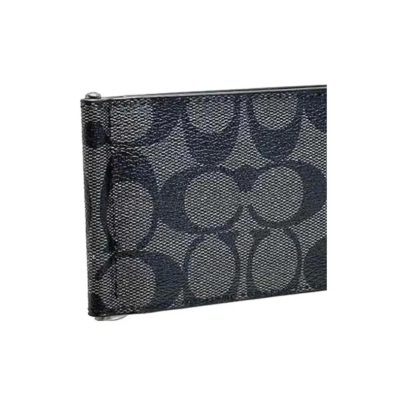 COACH Billfold Wallet Coated Canvas Wallet Mini Women's Black-6