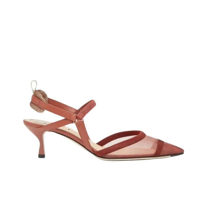 FENDI Colibrì Lite 2025 Spring And Summer Collection Slim Heel High Heels 5.5cm Women's Brown-1
