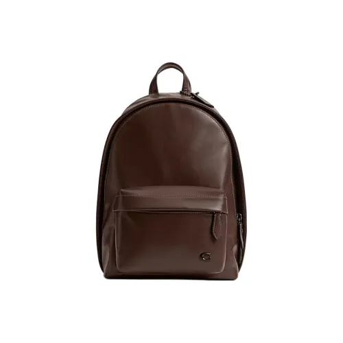 COACH Leather Backpack Small Size Men's Brown