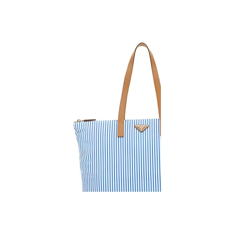 PRADA Leather Detail Tote Bag Shopping Bag Shoulder Bag Handbag Regular Men's Blue/White-4