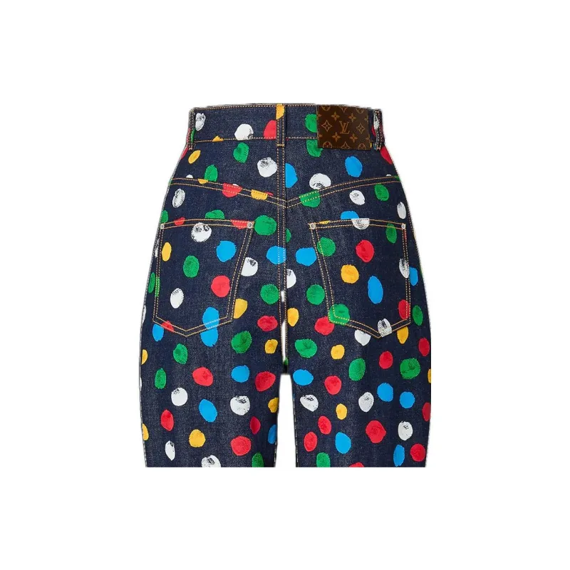LOUIS VUITTON X Yayoi Kusama Painted Dots Jeans Indigo/Blue-4