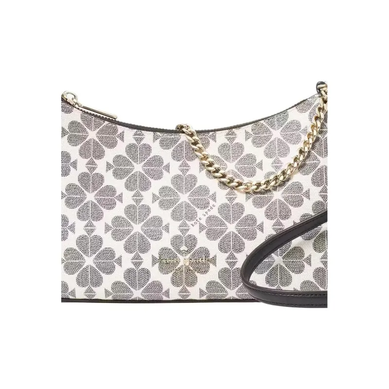 Kate Spade PVC Crossbody Handbag Shoulder Bag Women's White & Black-4