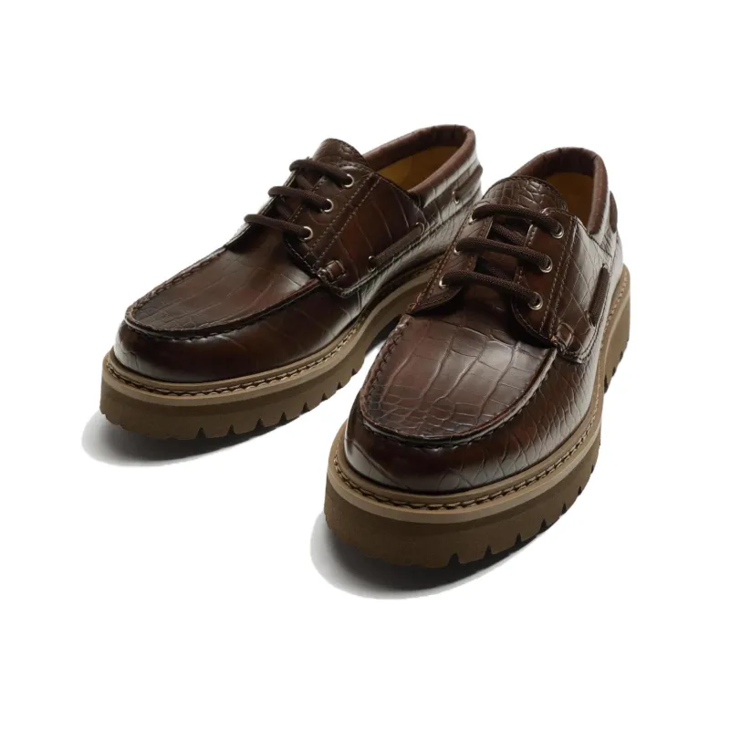 ZARA Boat Shoes Men Brown-1