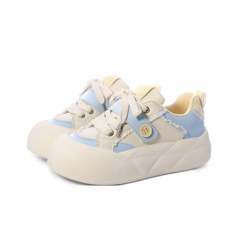 Lovely You Wear-resistant And Lightweight Low-Top Skateboard Shoes Women's Yellow Green-19