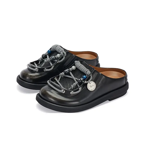 SUGARSU Abrasion-Resistant Slip-Resistant Wrap-toe Slippers Women's Black-2