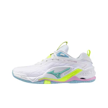 Mizuno Wave Stealth Slip-Resistant Soccer Shoes Unisex White Lime Gray