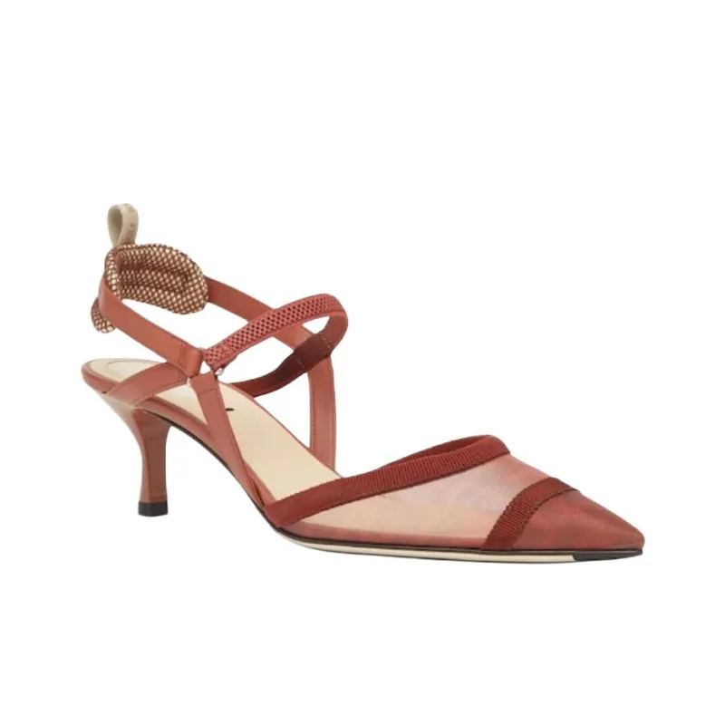 FENDI Colibrì Lite 2025 Spring And Summer Collection Slim Heel High Heels 5.5cm Women's Brown-2