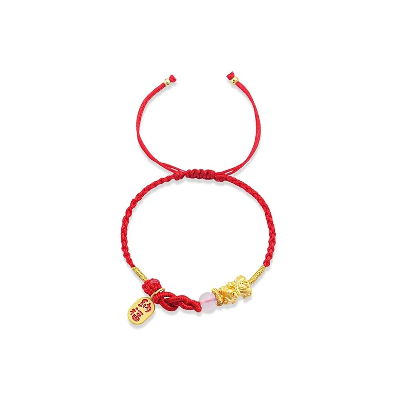 MAGICPOLE Alloy, Fabric, Agate Rope Bracelets Unisex Black/Red-3