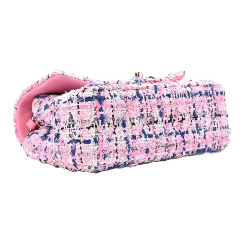 CHANEL Classic Flap CF Tweed Crossbody Bag, Shoulder Bag Trumpets Women's Multicolor-3