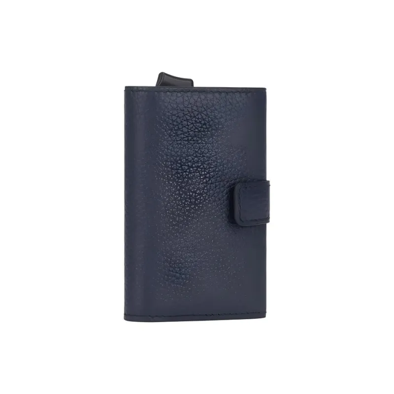 PIQUADRO Leather Card Holder Men's Blue-1